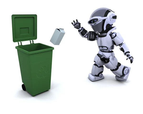 Roboter mit Müll — Stockfoto