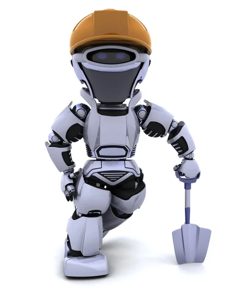 Construction robot with spade — Stock Photo, Image