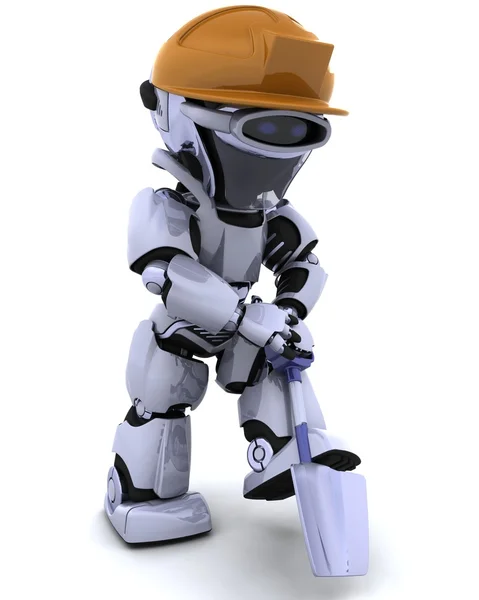 Robô de construção com pá — Fotografia de Stock