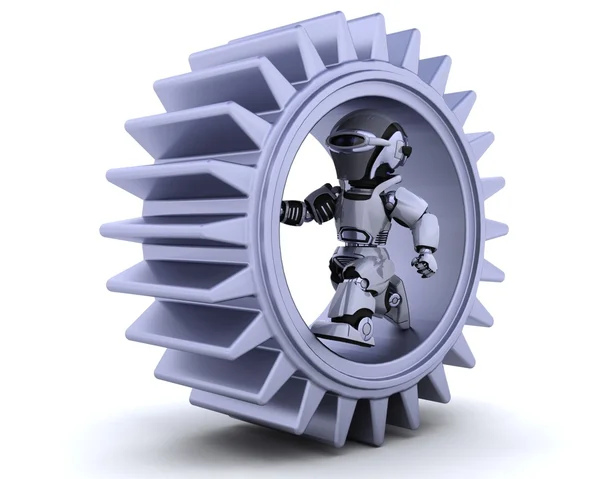 Robot with gear mechanism — Stock Photo, Image