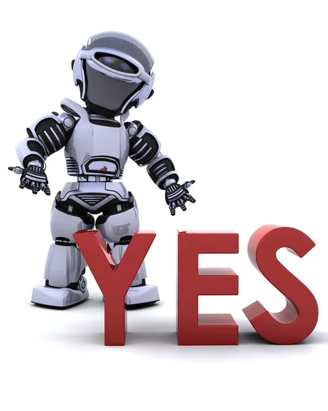 Robot with yes sign — Stock Photo, Image