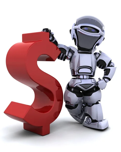 Robot met symbool — Stockfoto
