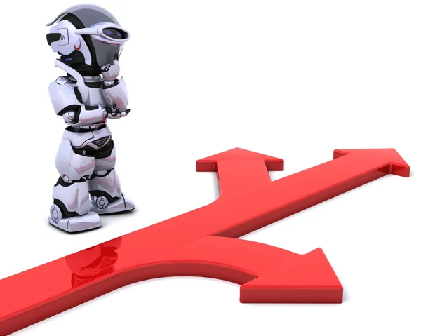 Robot con simbolo freccia — Foto Stock