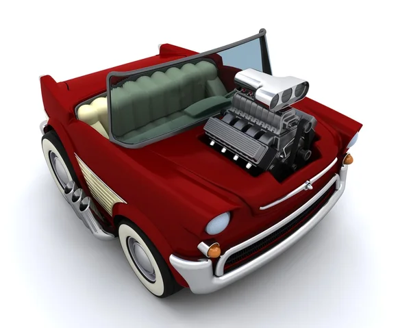 Charicature of supercharged 50's classic car — Stock Photo, Image
