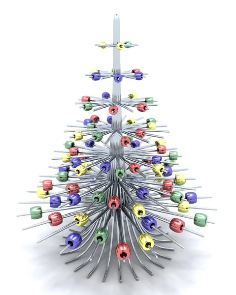 Soyut chrome Noel ağacı — Stok fotoğraf