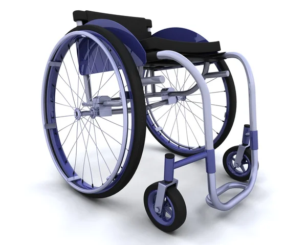 Tekerlekli sandalye üzerinde beyaz izole — Stok fotoğraf
