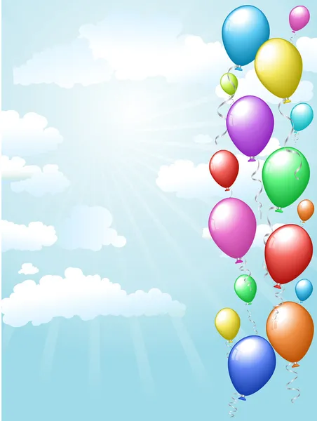 Воздушные шары, плавающие в небе — стоковое фото