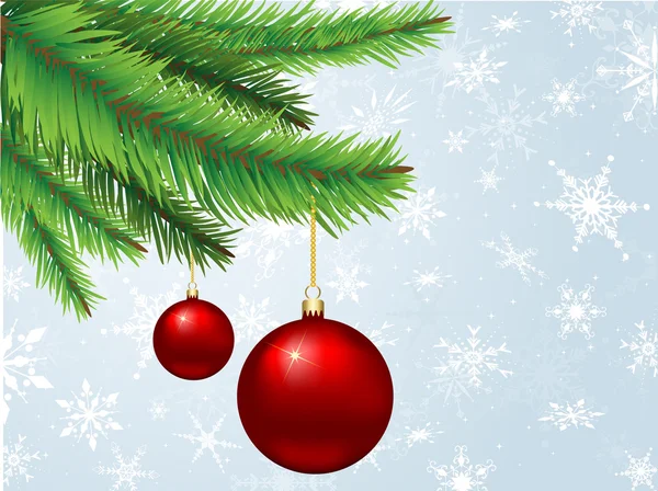 Baubles pendurado na árvore de Natal — Fotografia de Stock