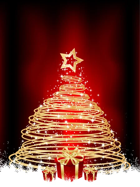 Kerstboom en geschenken — Stockfoto