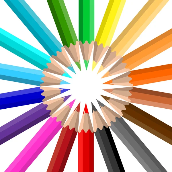 Circle of coloured pencils — Stock Photo, Image