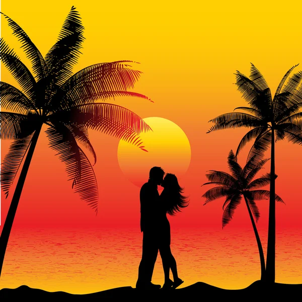 Kumsalda öpüşen çift — Stok fotoğraf