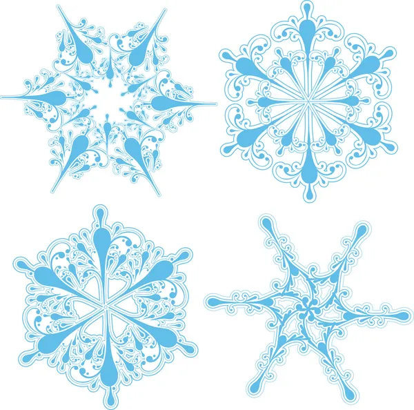 Desenhos detalhados em flocos de neve — Fotografia de Stock