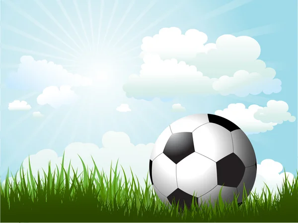 Piłka nożna w trawie — Zdjęcie stockowe