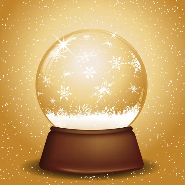 stock image Golden snow globe