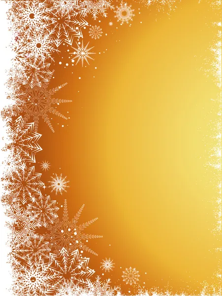Flocos de neve dourados — Fotografia de Stock