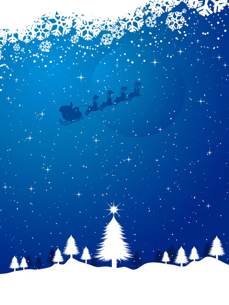 Santa på en snöig natt — Stockfoto