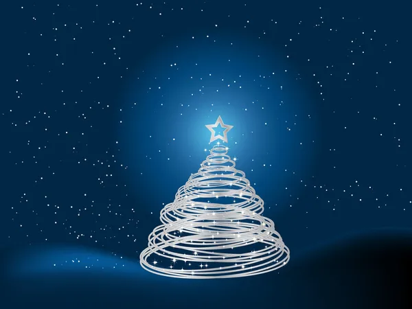银色圣诞树背景 — 图库照片