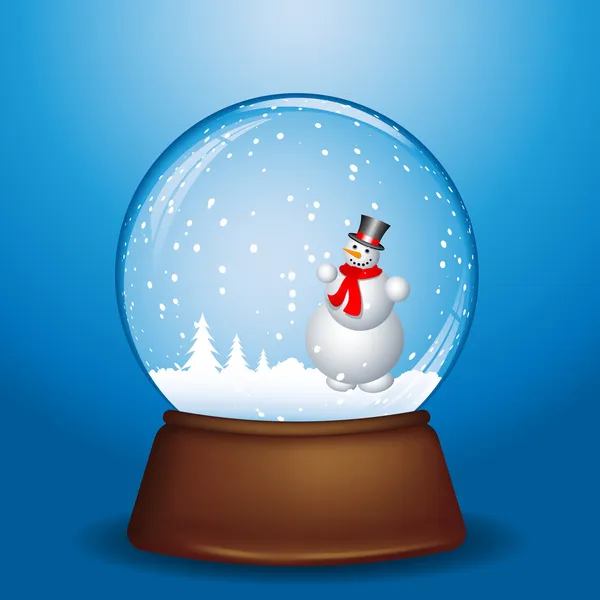 Snowman in snow globe