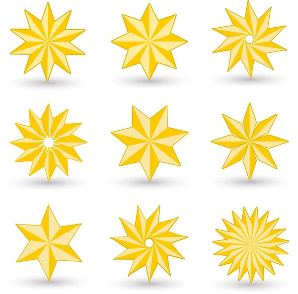 Gold star icons — Stock Photo, Image