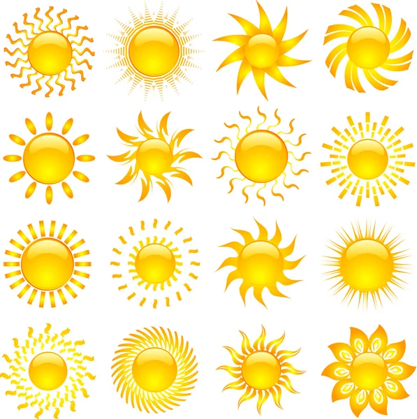 Ícones de sol — Fotografia de Stock