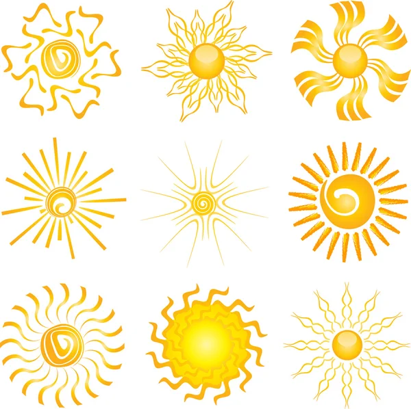Sun icons — Stock Photo, Image