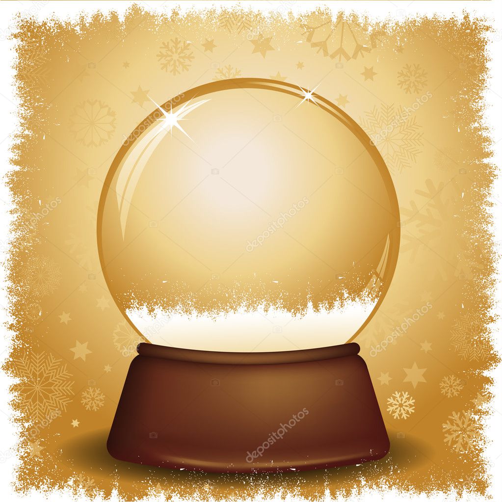 Gold snow globe