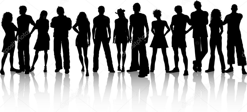 teen group silhouette