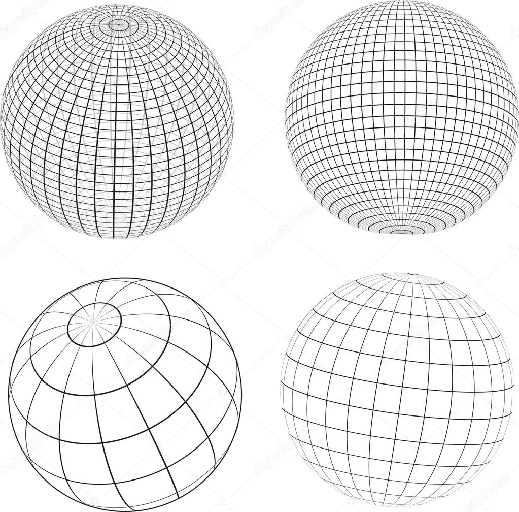 Wireframe globes — Stock Photo © kjpargeter 5048695