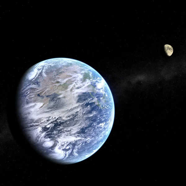 Sistema Terra e Luna — Foto Stock