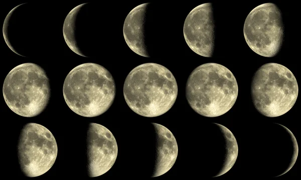 Fases da Lua Cheia - amarelo — Fotografia de Stock