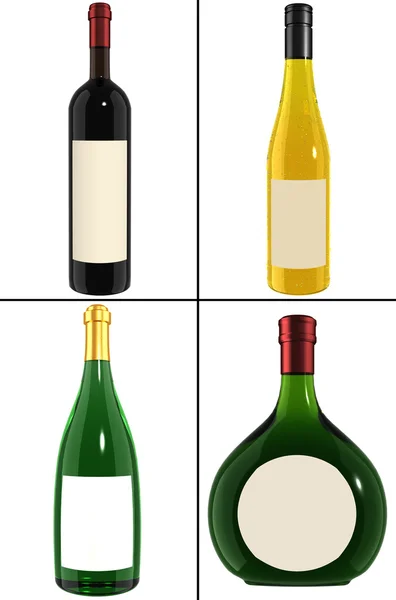 Bottiglie di vino - collezione — Foto Stock