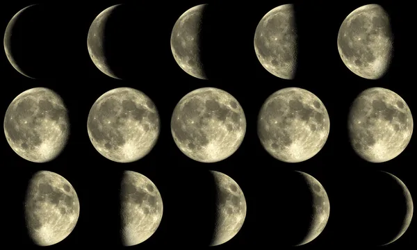 Фази повного Місяця - жовтий Стокове Фото