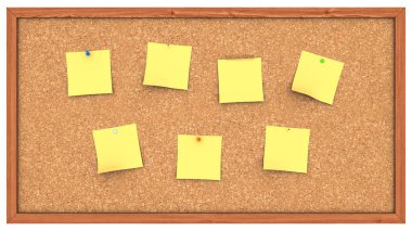 Corkboard with Post It's clipart