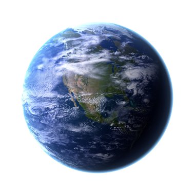 Planet Earth - white clipart