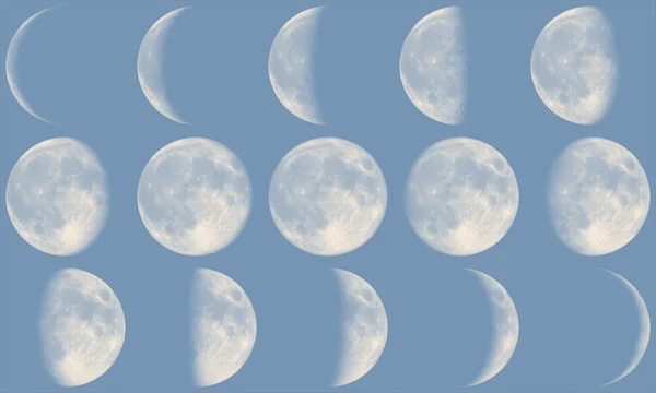 Księżyca fazy - dzień — Zdjęcie stockowe