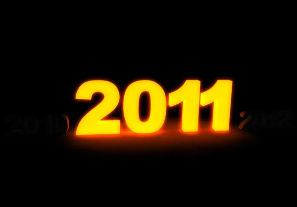 New Year - 2011 glowing iron — Stock Photo, Image