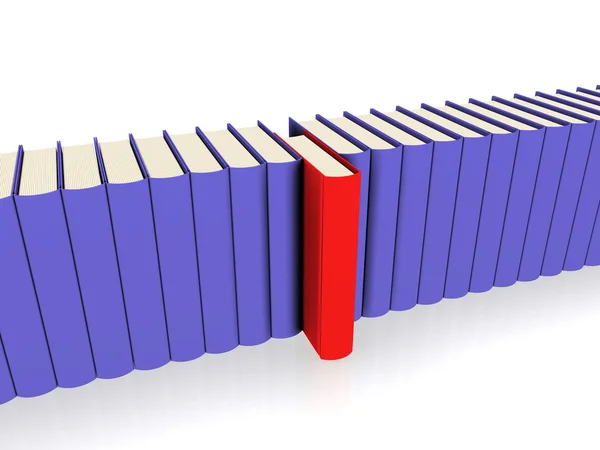 Bücher in einer Linie - Perspektive — Stockfoto