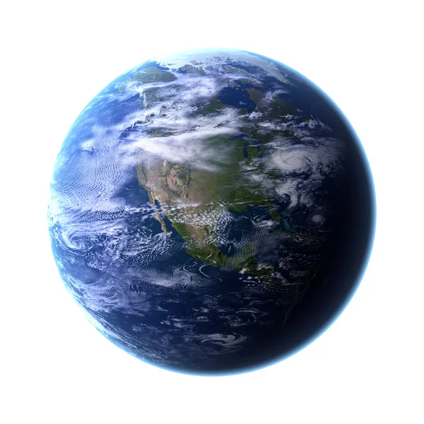 Planetjorden - vit Stockfoto