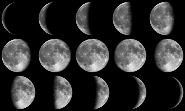 Fases da Lua Cheia - cinza Imagens Royalty-Free