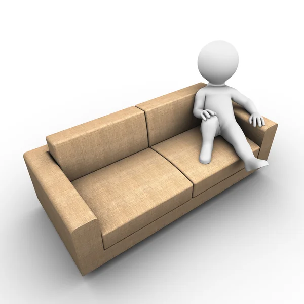 Pihentető egy kanapén - bobby sorozat — Stock Fotó