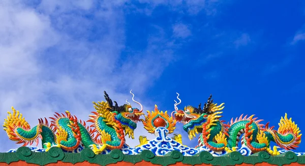 Decoratie Van Hoofdpoort Chinese Stijl Tempel Thailand — Stockfoto