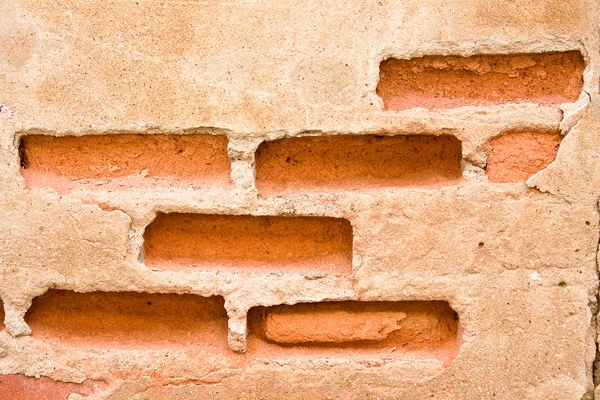 Rissige Ziegelmauer — Stockfoto