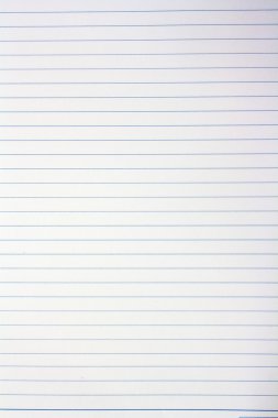 Full frame Blank note paper with blue line clipart