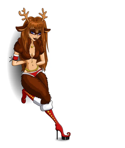 Deer-girl — Stock Vector
