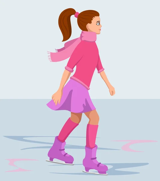 Chica patinadora — Archivo Imágenes Vectoriales
