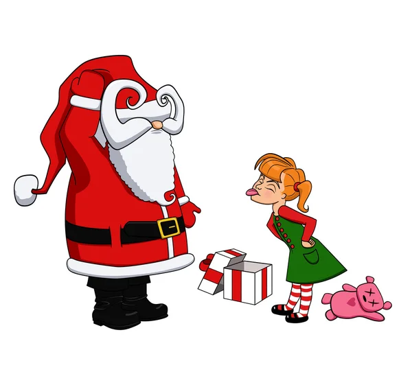 Père Noël et une mauvaise fille — Image vectorielle