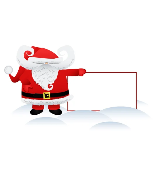 Père Noël et une bannière — Image vectorielle