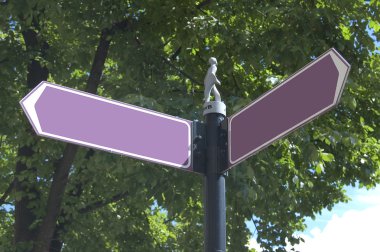 A two-way road sign in Amsterdam, Netherlands. clipart