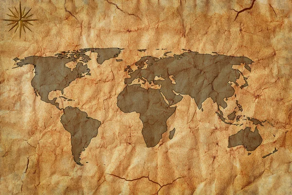 Eski Dünya Haritası — Stok fotoğraf