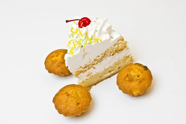 Fatia de bolo de aniversário — Fotografia de Stock